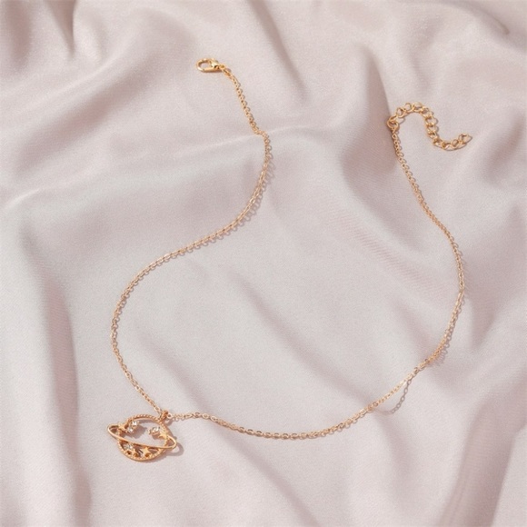 (Gold color) Planet and Stars necklace - Picture 2 of 3